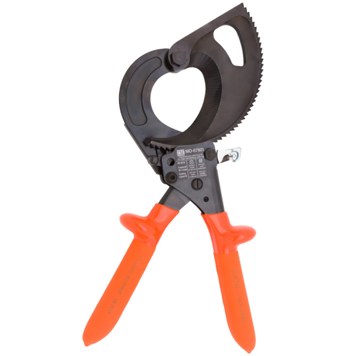 Pince coupe-câble alu-cuivre à cliquet isolé 1000V norme EDF
