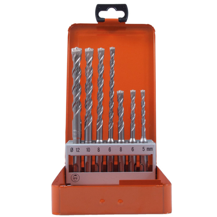 Coffret-métallique-de-forets-pour-perforateur-emmanchement-SDS-plus
