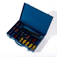 Coffret métallique d’assortiment de cosses et fiches préisolées à sertir (825)